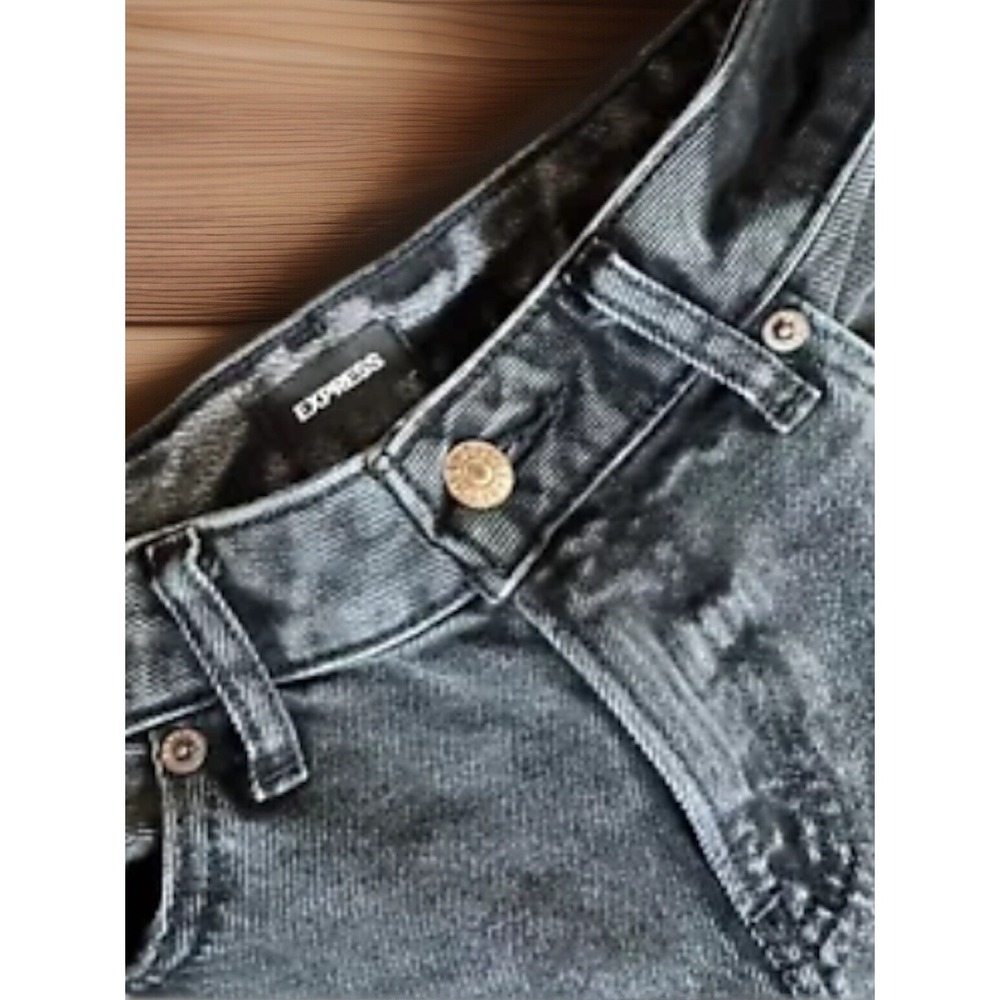 NWOT Women's Express Jeans Size 4 Black Denim Distressed Boyfriend Low Rise  *31 - Picture 5 of 11